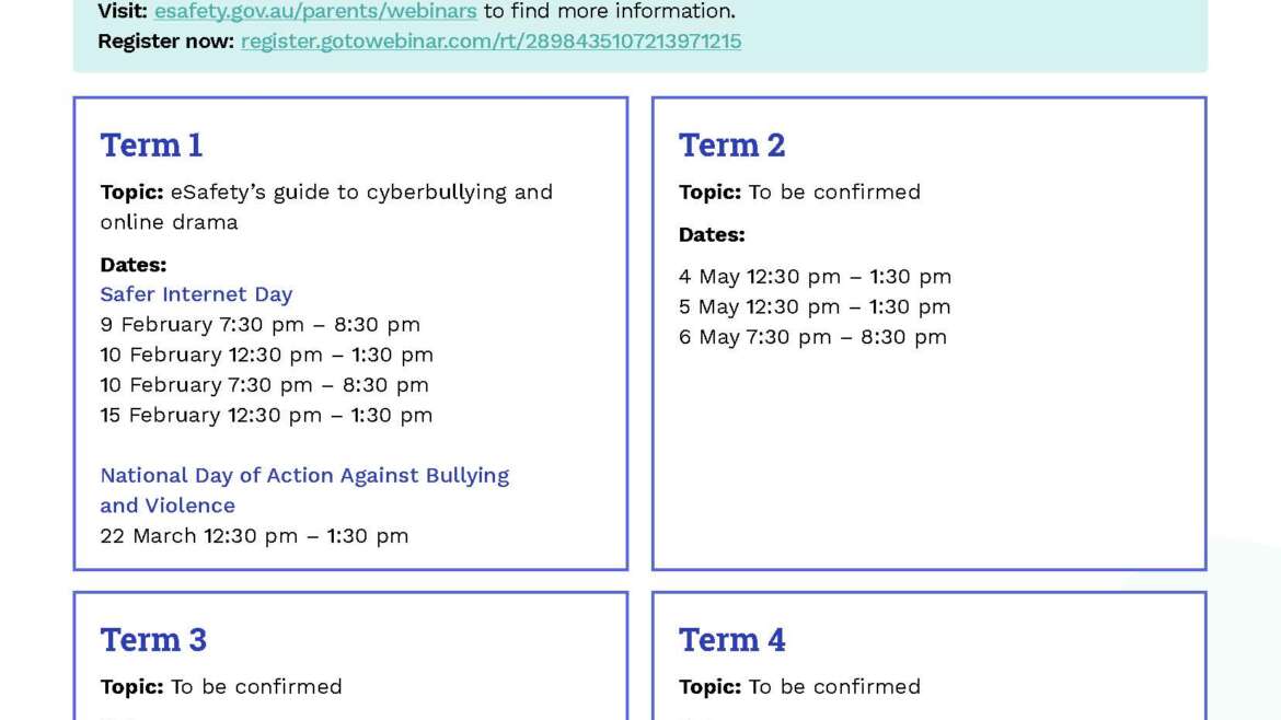 ESAFETY COMMISSIONER’S PARENT WEBINAR SERIES