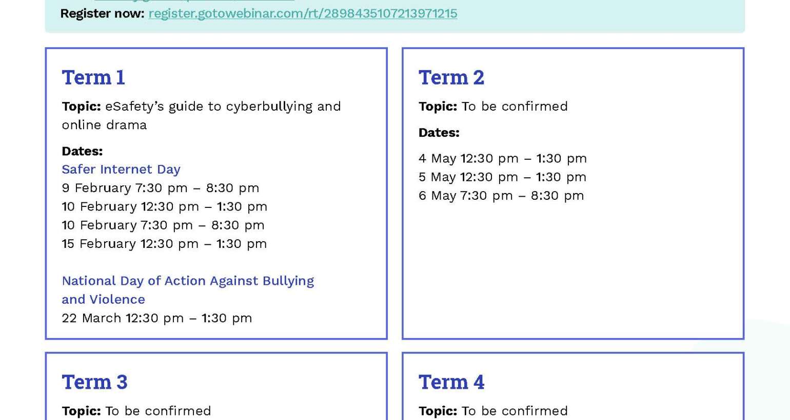 ESAFETY COMMISSIONER’S PARENT WEBINAR SERIES